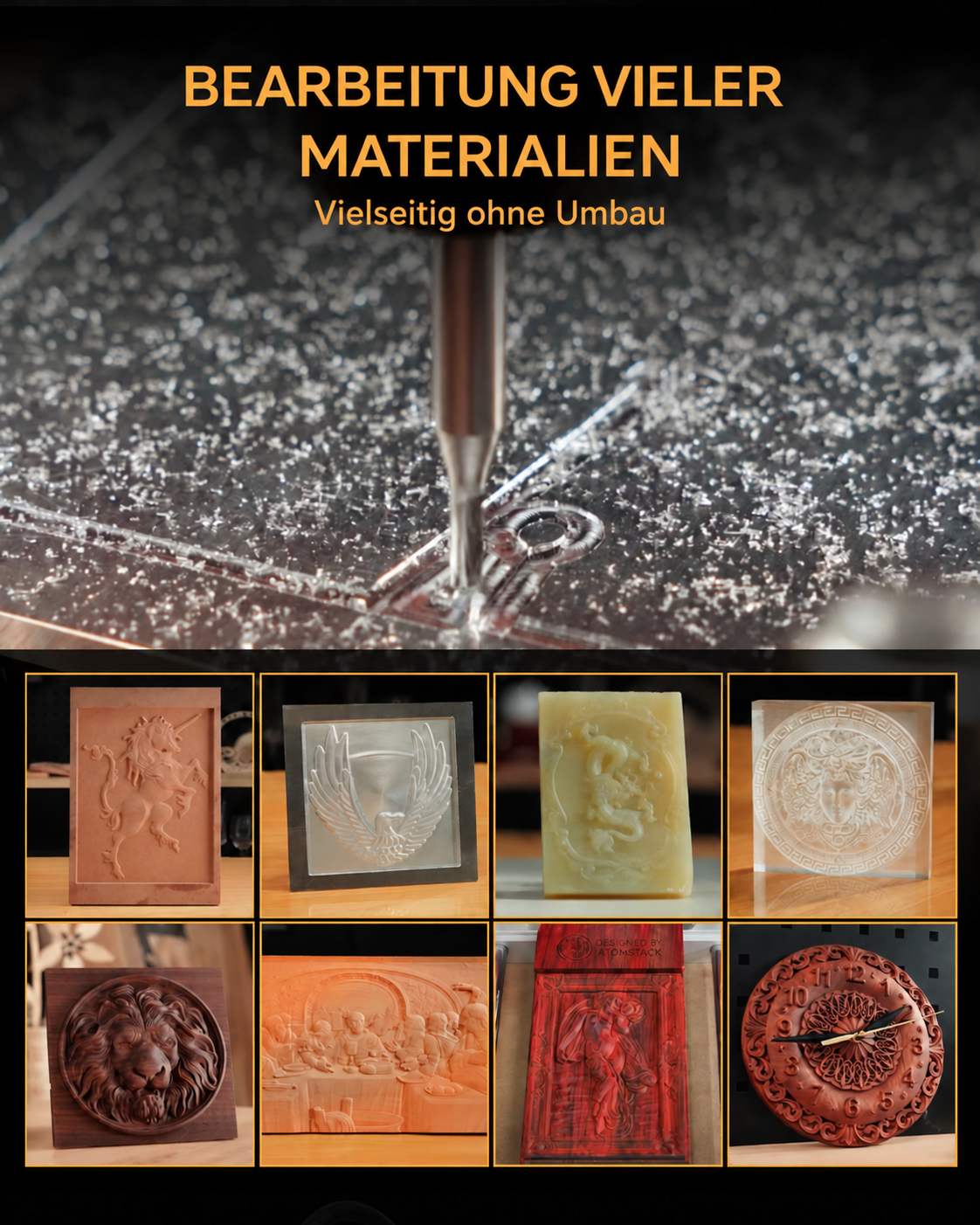 Beispiele für die Verarbeitung verschiedener Materialien